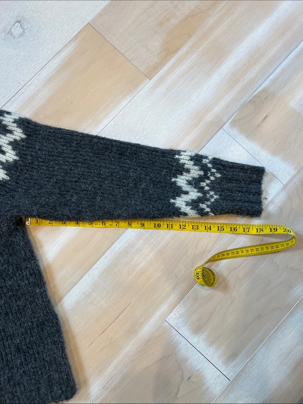Women’s Uniqlo Nordic-Pattern Crewneck Sweater - Charcoal & Cream - Picture 4 of 5
